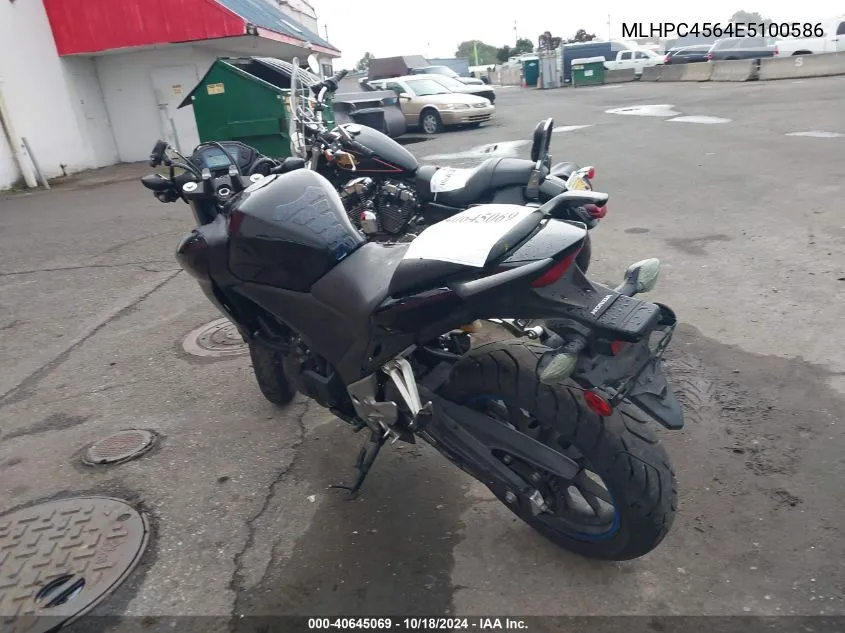 2014 Honda Cb500 F VIN: MLHPC4564E5100586 Lot: 40645069