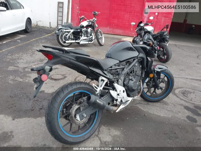 2014 Honda Cb500 F VIN: MLHPC4564E5100586 Lot: 40645069