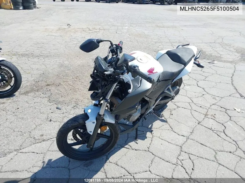 2015 Honda Cb300 Fa VIN: MLHNC5265F5100504 Lot: 12091785