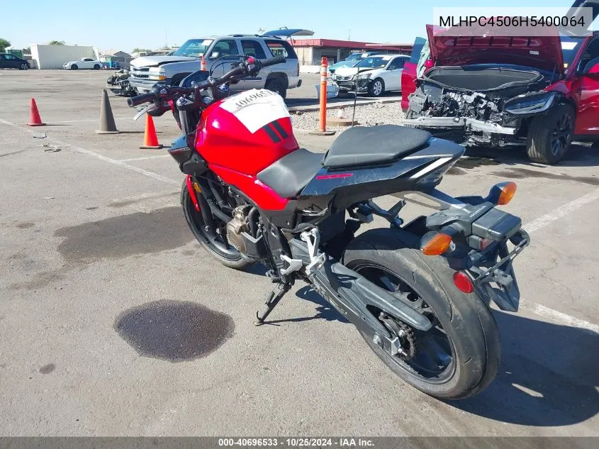 2017 Honda Cb500 Fa - Abs VIN: MLHPC4506H5400064 Lot: 40696533