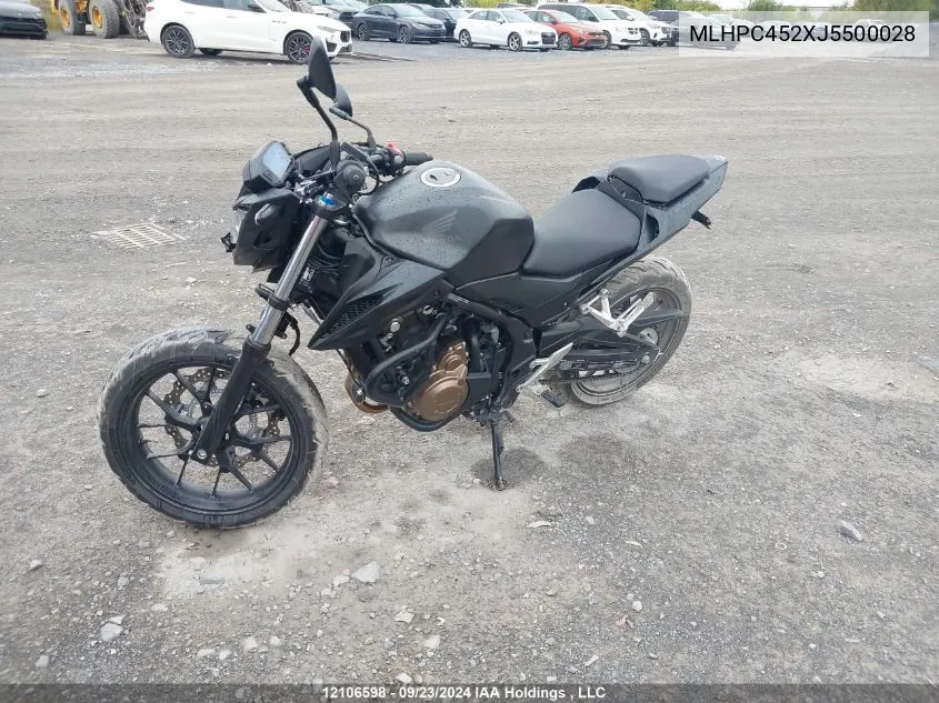 2018 Honda Cb500 F VIN: MLHPC452XJ5500028 Lot: 12106598