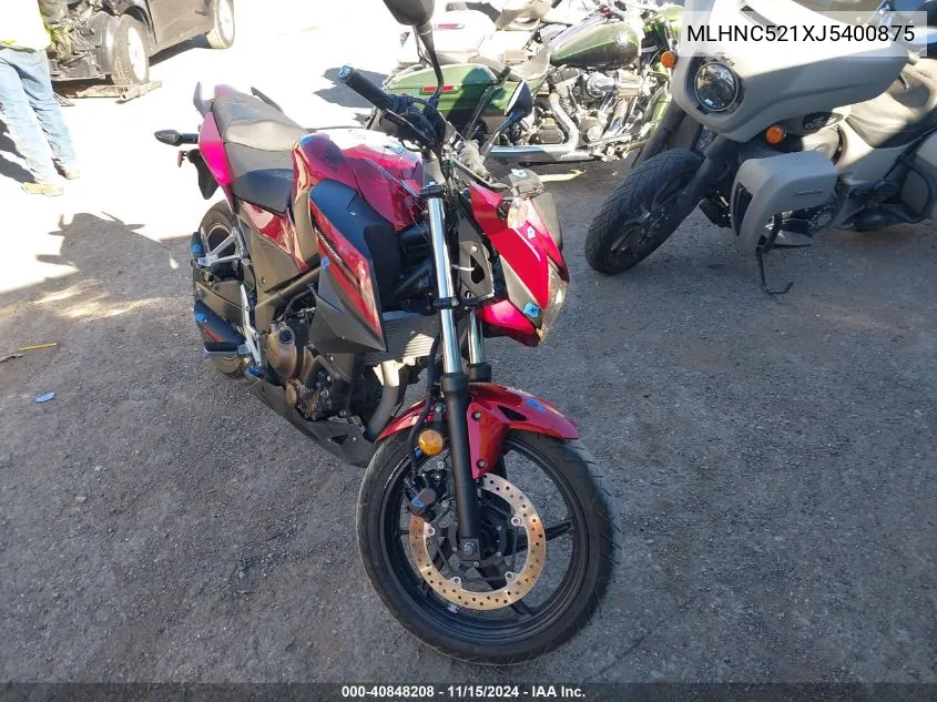 2018 Honda Cb300 F VIN: MLHNC521XJ5400875 Lot: 40848208