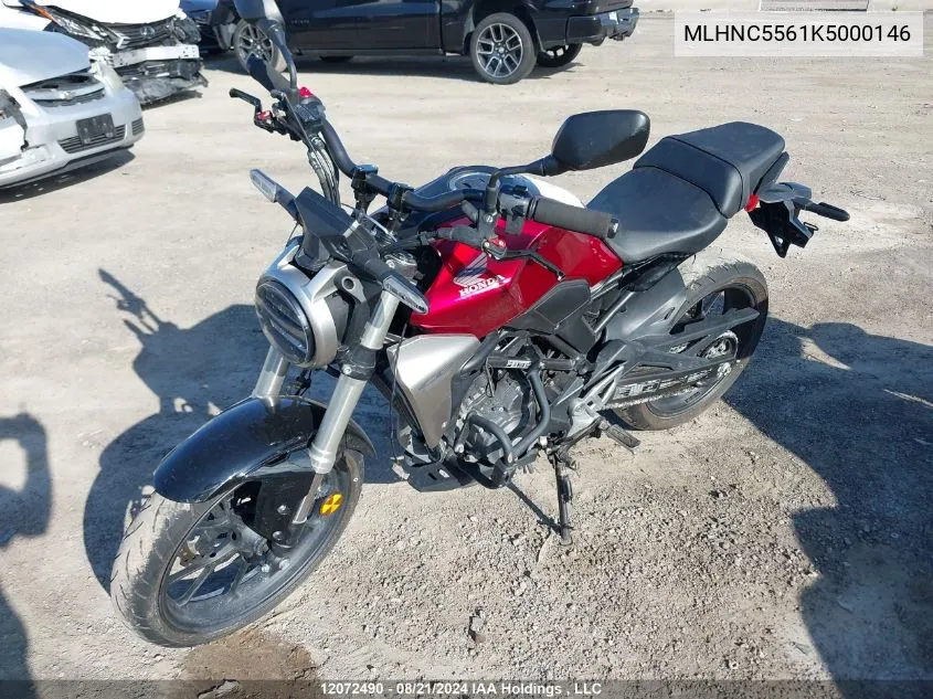 2019 Honda Cb300 Ra VIN: MLHNC5561K5000146 Lot: 12072490