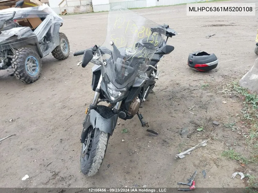 2021 Honda Cb500 Fa VIN: MLHPC6361M5200108 Lot: 12108456