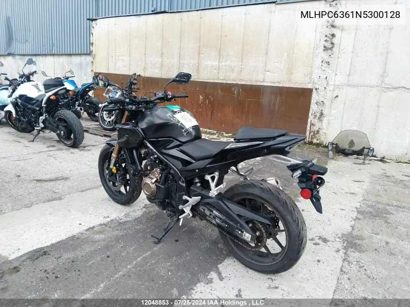 2022 Honda Cb500 Fa VIN: MLHPC6361N5300128 Lot: 12048853