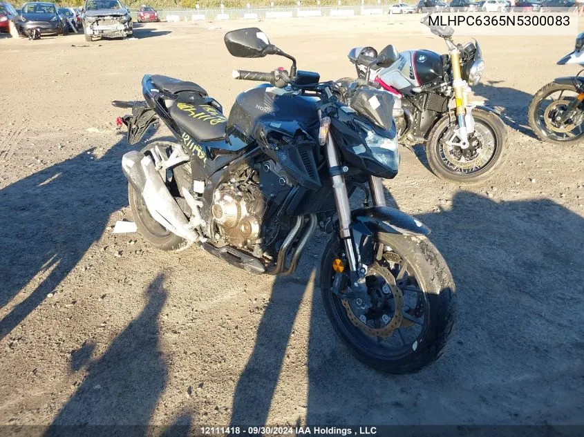 2022 Honda Cb500 Fa VIN: MLHPC6365N5300083 Lot: 12111418