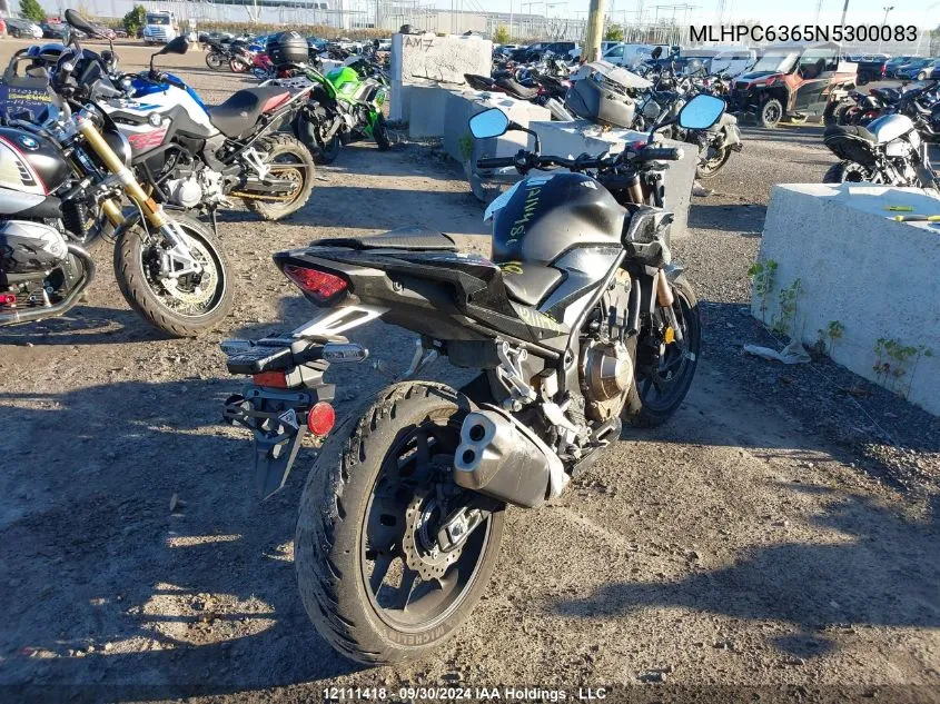 2022 Honda Cb500 Fa VIN: MLHPC6365N5300083 Lot: 12111418