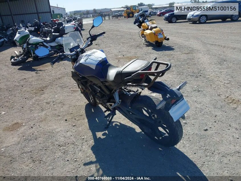 2021 Honda Cbf300 Na VIN: MLHNC5558M5100156 Lot: 40768088