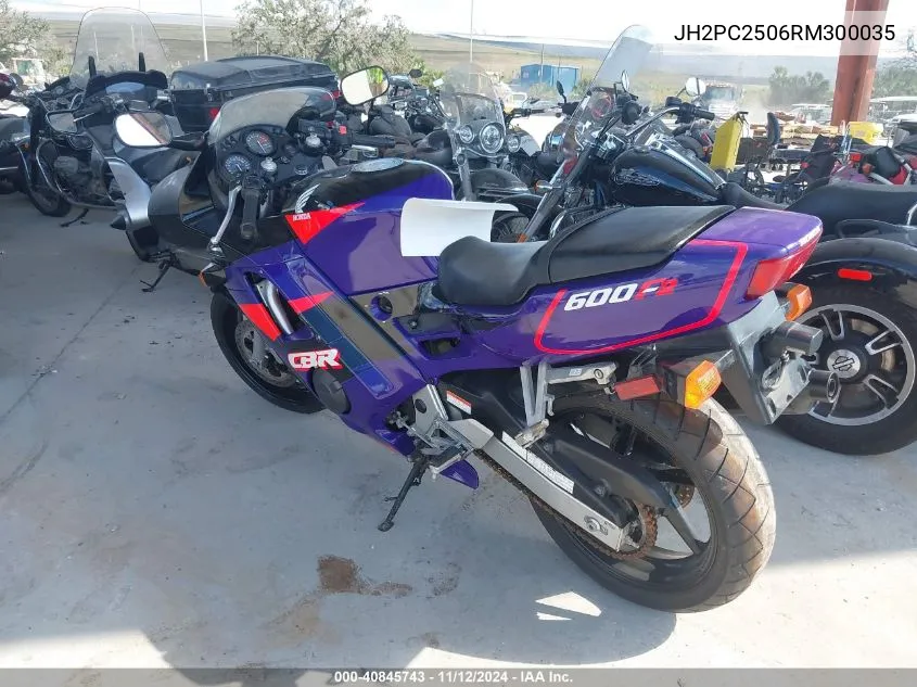 1994 Honda Cbr600 F2 VIN: JH2PC2506RM300035 Lot: 40845743