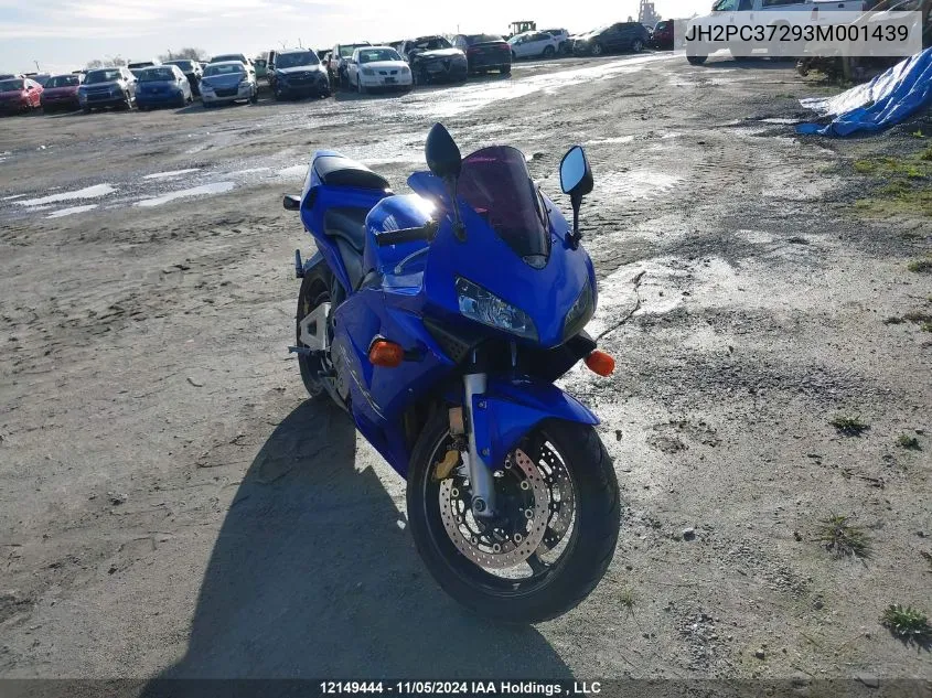 2003 Honda Cbr600 Rr VIN: JH2PC37293M001439 Lot: 12149444