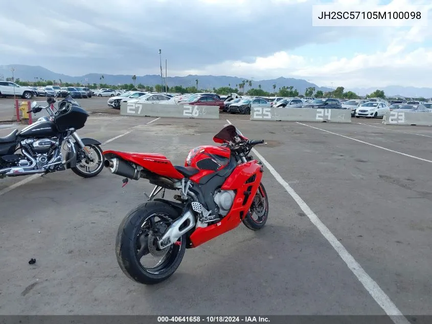 2005 Honda Cbr1000 Rr VIN: JH2SC57105M100098 Lot: 40641658