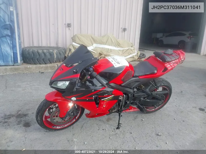 2006 Honda Cbr600 Rr VIN: JH2PC37036M311041 Lot: 40723021