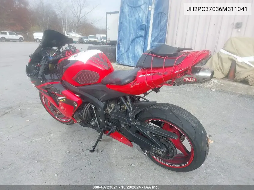 2006 Honda Cbr600 Rr VIN: JH2PC37036M311041 Lot: 40723021