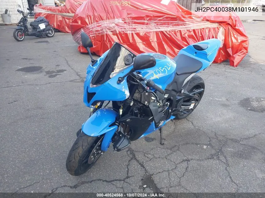 2008 Honda Cbr600 Rr VIN: JH2PC40038M101946 Lot: 40524568