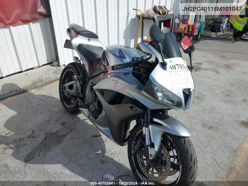 2008 Honda Cbr600 Rr VIN: JH2PC40118M101047 Lot: 40703841