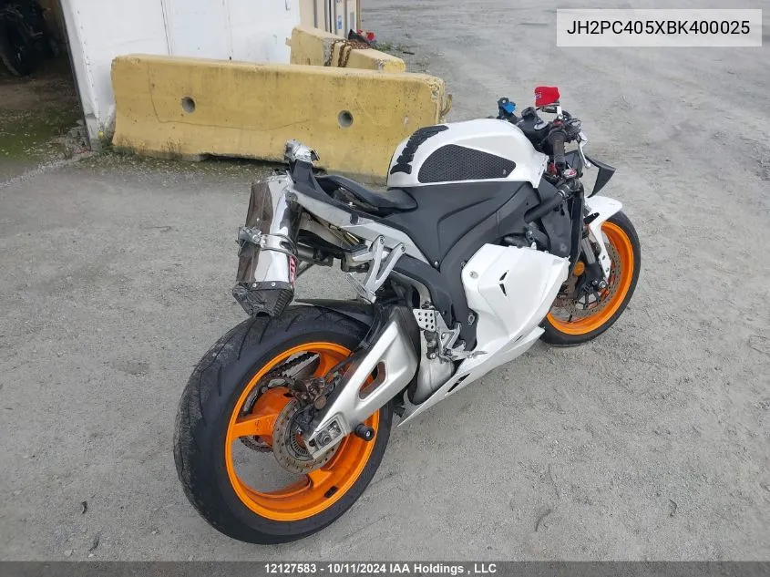 2011 Honda Cbr600 Rr-Abs VIN: JH2PC405XBK400025 Lot: 12127583