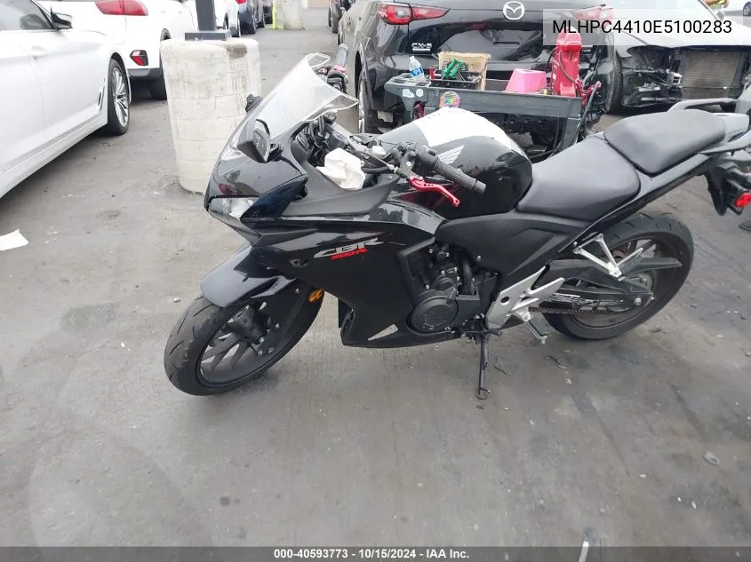 2014 Honda Cbr500 R VIN: MLHPC4410E5100283 Lot: 40593773