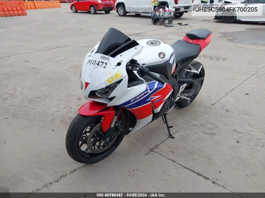 2015 Honda Cbr1000 Rr VIN: JH2SC5904FK700205 Lot: 40795457