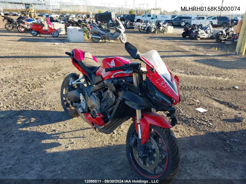 2019 Honda Cbr650 Ra VIN: MLHRH0168K5000074 Lot: 12095511