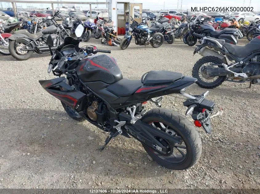 2019 Honda Cbr500 Ra VIN: MLHPC6266K5000002 Lot: 12137606