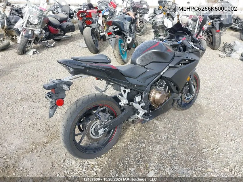 2019 Honda Cbr500 Ra VIN: MLHPC6266K5000002 Lot: 12137606