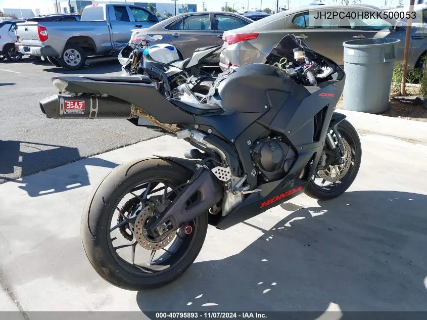 2019 Honda Cbr600 Rr VIN: JH2PC40H8KK500053 Lot: 40795893