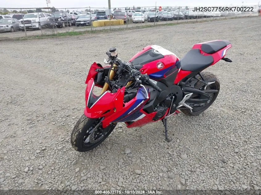 2024 Honda Cbr1000 Ra VIN: JH2SC7756RK700222 Lot: 40532775