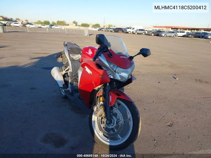 2012 Honda Cbx250 Ra VIN: MLHMC4118C5200412 Lot: 40685149