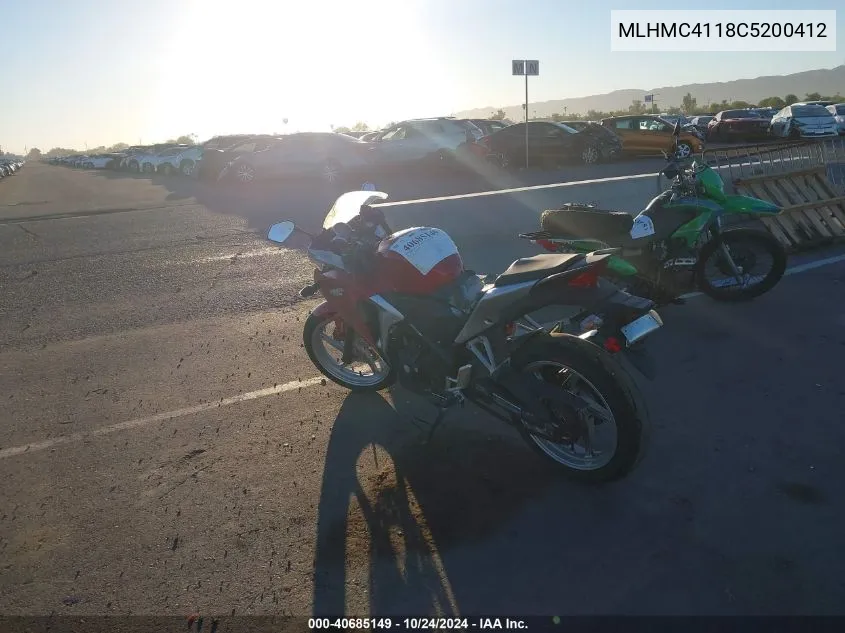 2012 Honda Cbx250 Ra VIN: MLHMC4118C5200412 Lot: 40685149