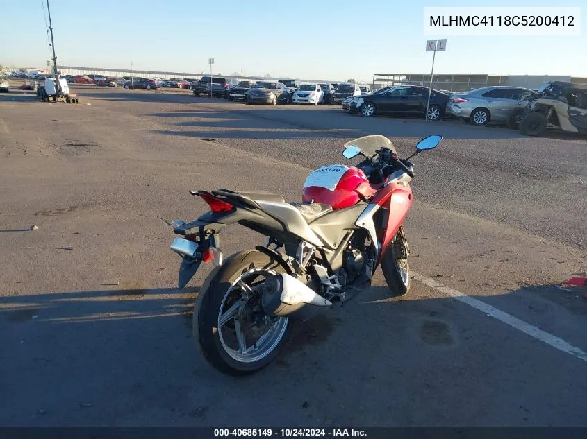 2012 Honda Cbx250 Ra VIN: MLHMC4118C5200412 Lot: 40685149