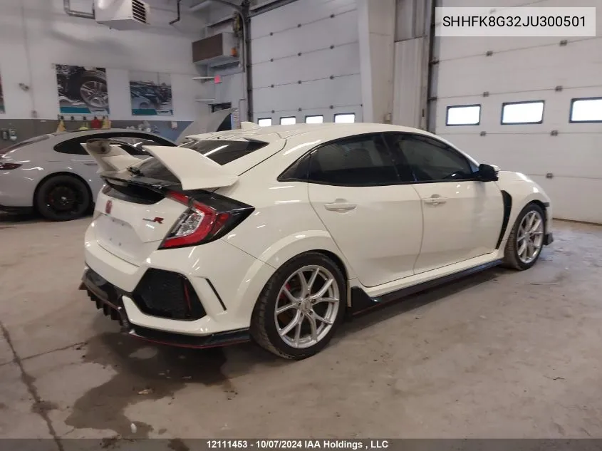 2018 Honda Civic Type R VIN: SHHFK8G32JU300501 Lot: 12111453