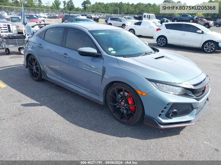 2019 Honda Civic Type R Touring VIN: SHHFK8G75KU205368 Lot: 40271791