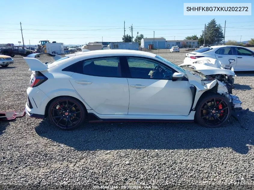 2019 Honda Civic Type R Touring VIN: SHHFK8G7XKU202272 Lot: 40447245