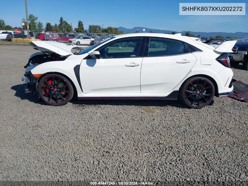 2019 Honda Civic Type R Touring VIN: SHHFK8G7XKU202272 Lot: 40447245