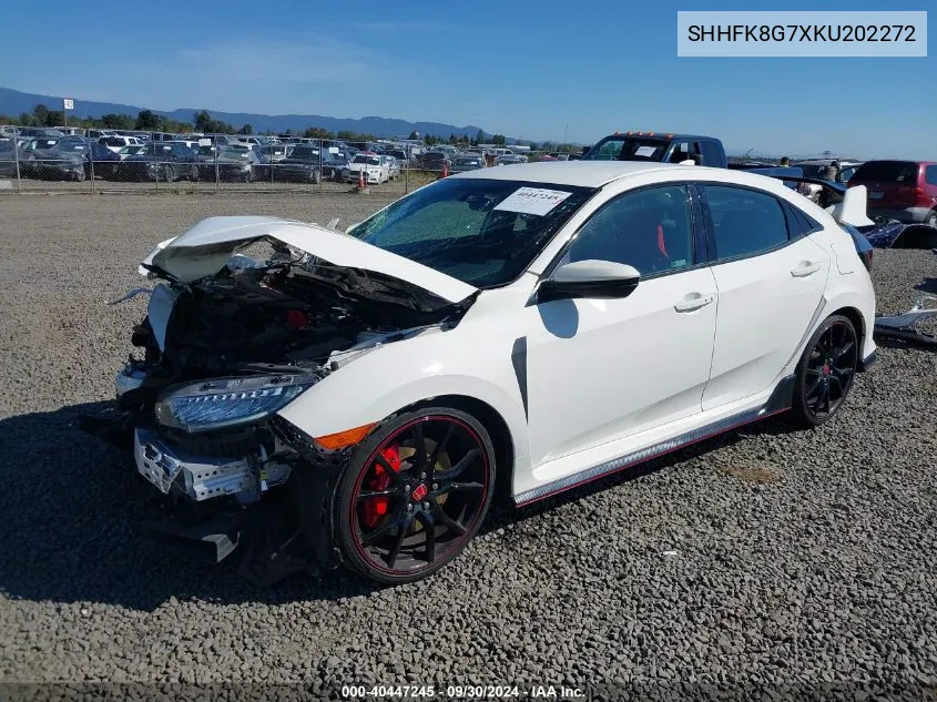 2019 Honda Civic Type R Touring VIN: SHHFK8G7XKU202272 Lot: 40447245