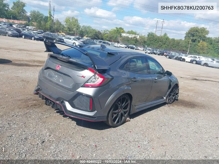 2019 Honda Civic Type R Touring VIN: SHHFK8G78KU200763 Lot: 40485222