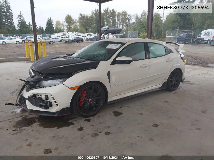 2019 Honda Civic Type R Touring VIN: SHHFK8G77KU205694 Lot: 40620607