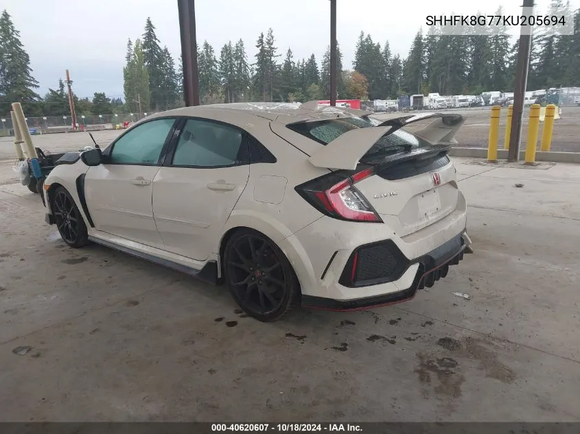 2019 Honda Civic Type R Touring VIN: SHHFK8G77KU205694 Lot: 40620607