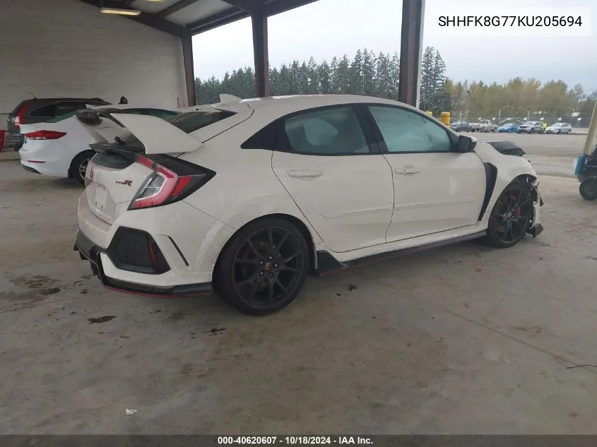 2019 Honda Civic Type R Touring VIN: SHHFK8G77KU205694 Lot: 40620607