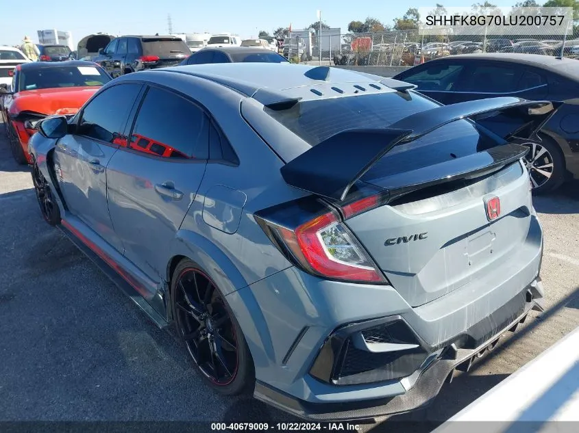 2020 Honda Civic Type R Touring VIN: SHHFK8G70LU200757 Lot: 40679009