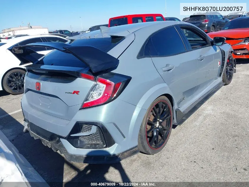 2020 Honda Civic Type R Touring VIN: SHHFK8G70LU200757 Lot: 40679009