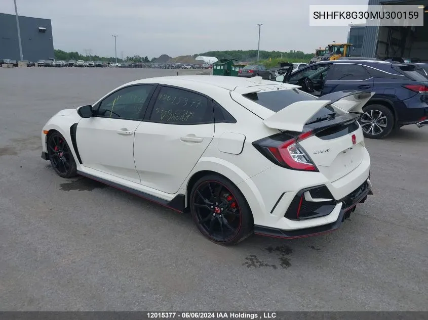 2021 Honda Civic Type R VIN: SHHFK8G30MU300159 Lot: 12015377