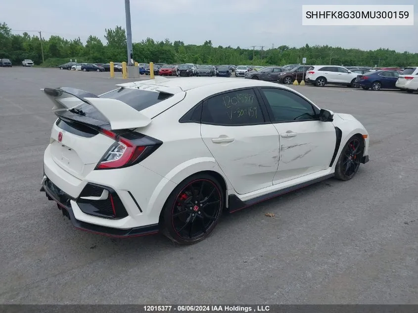 2021 Honda Civic Type R VIN: SHHFK8G30MU300159 Lot: 12015377