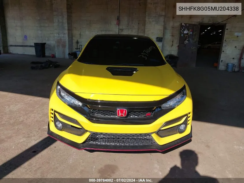 2021 Honda Civic Type R Limited Edition VIN: SHHFK8G05MU204338 Lot: 39784002