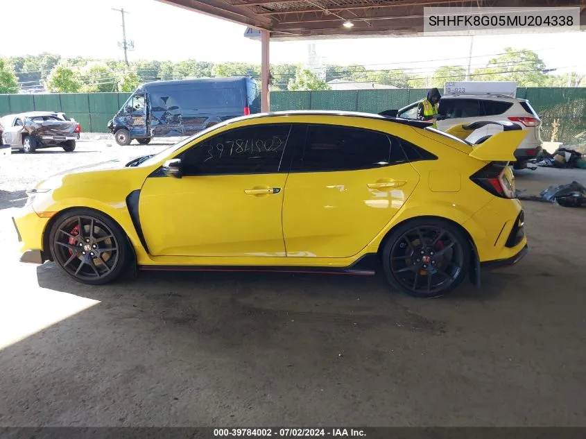 2021 Honda Civic Type R Limited Edition VIN: SHHFK8G05MU204338 Lot: 39784002