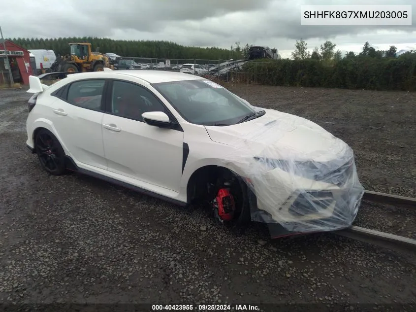 2021 Honda Civic Type R Touring VIN: SHHFK8G7XMU203005 Lot: 40423955