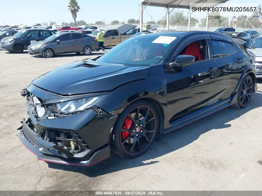 2021 Honda Civic Type R Touring VIN: SHHFK8G78MU205657 Lot: 40467928