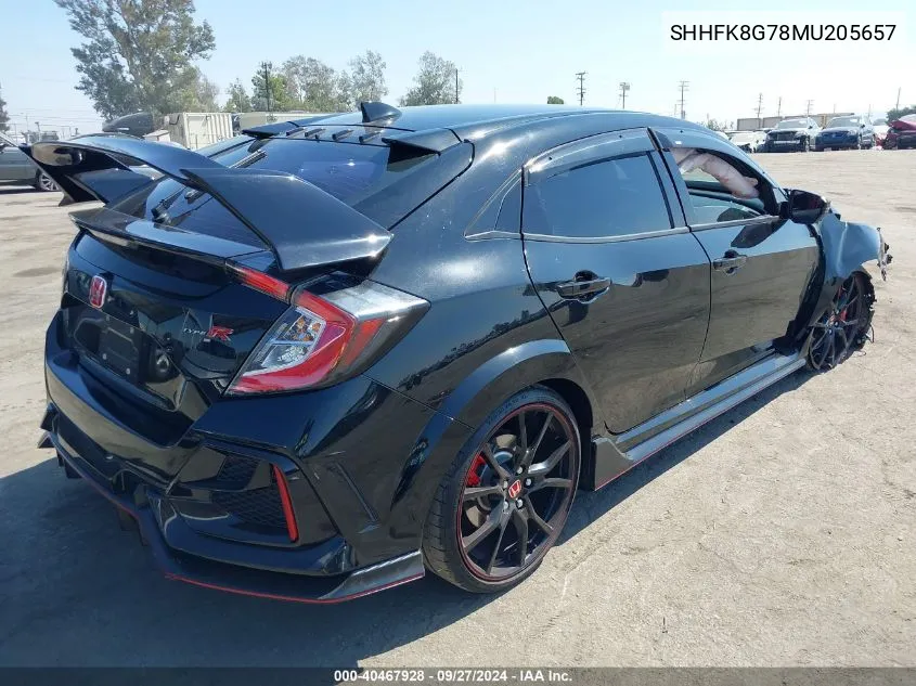 2021 Honda Civic Type R Touring VIN: SHHFK8G78MU205657 Lot: 40467928