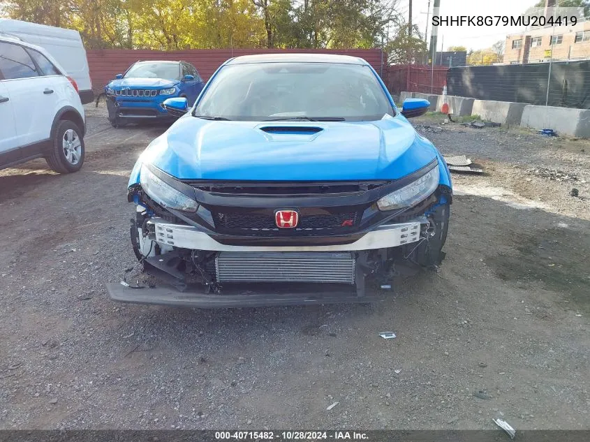 2021 Honda Civic Type R Touring VIN: SHHFK8G79MU204419 Lot: 40715482