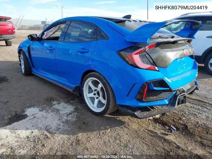 2021 Honda Civic Type R Touring VIN: SHHFK8G79MU204419 Lot: 40715482